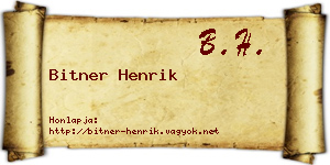 Bitner Henrik névjegykártya